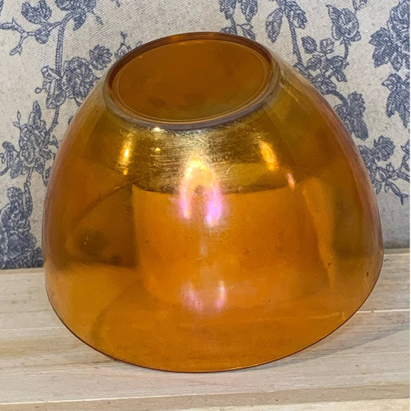 Vintage Carnival Glass Pear Covered Candy Dish Marigold - Picture 7 of 11